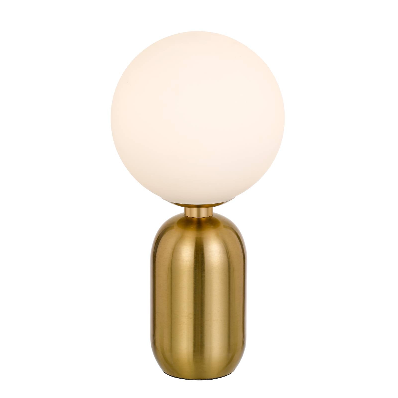 Kade Table Lamp, Opal Matte, Antique Gold