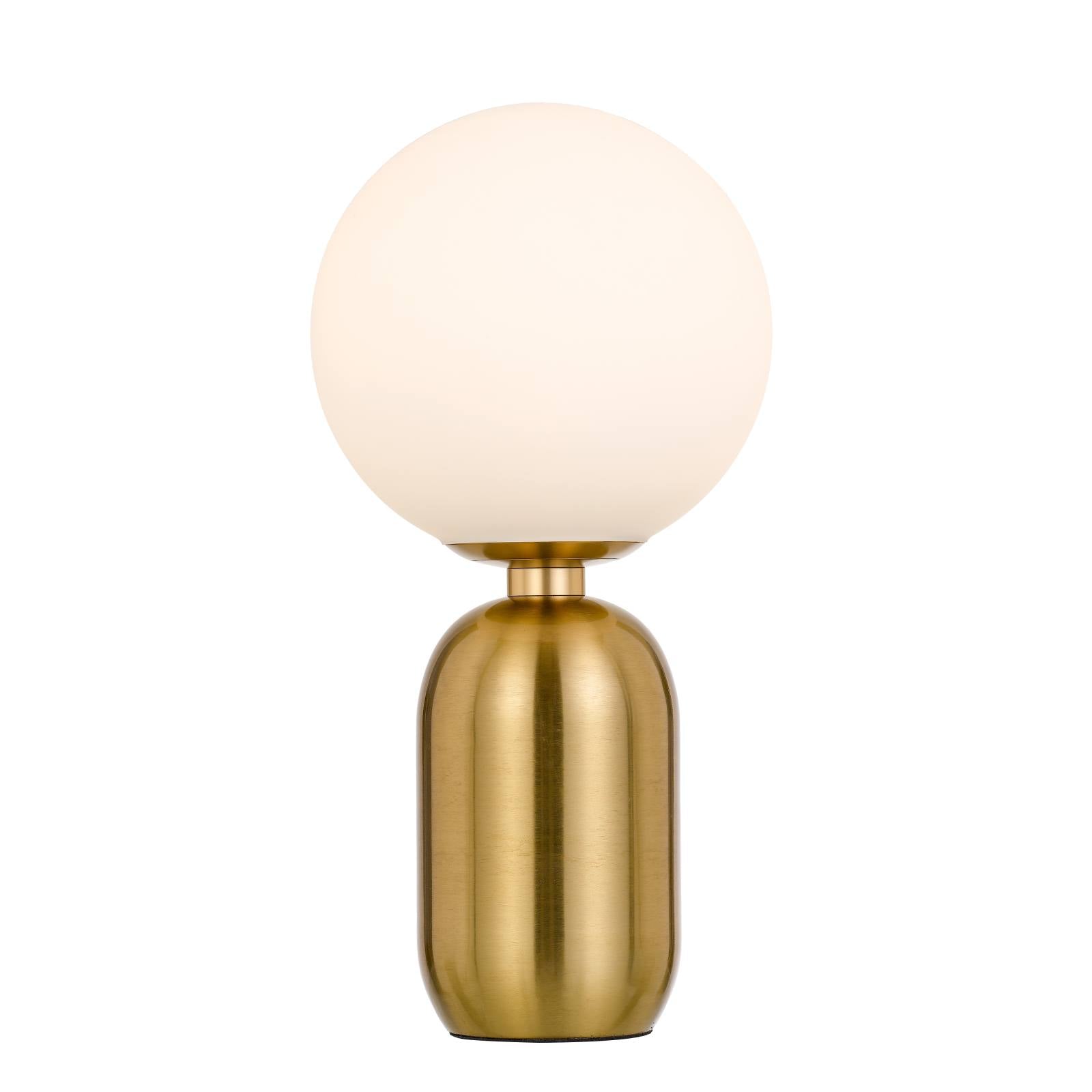 Kade Table Lamp, Opal Matte, Antique Gold