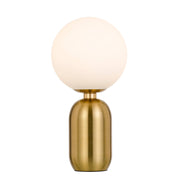 Kade Table Lamp, Opal Matte, Antique Gold
