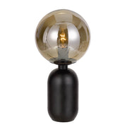 Kade Table Lamp, Black, Smoke Glass