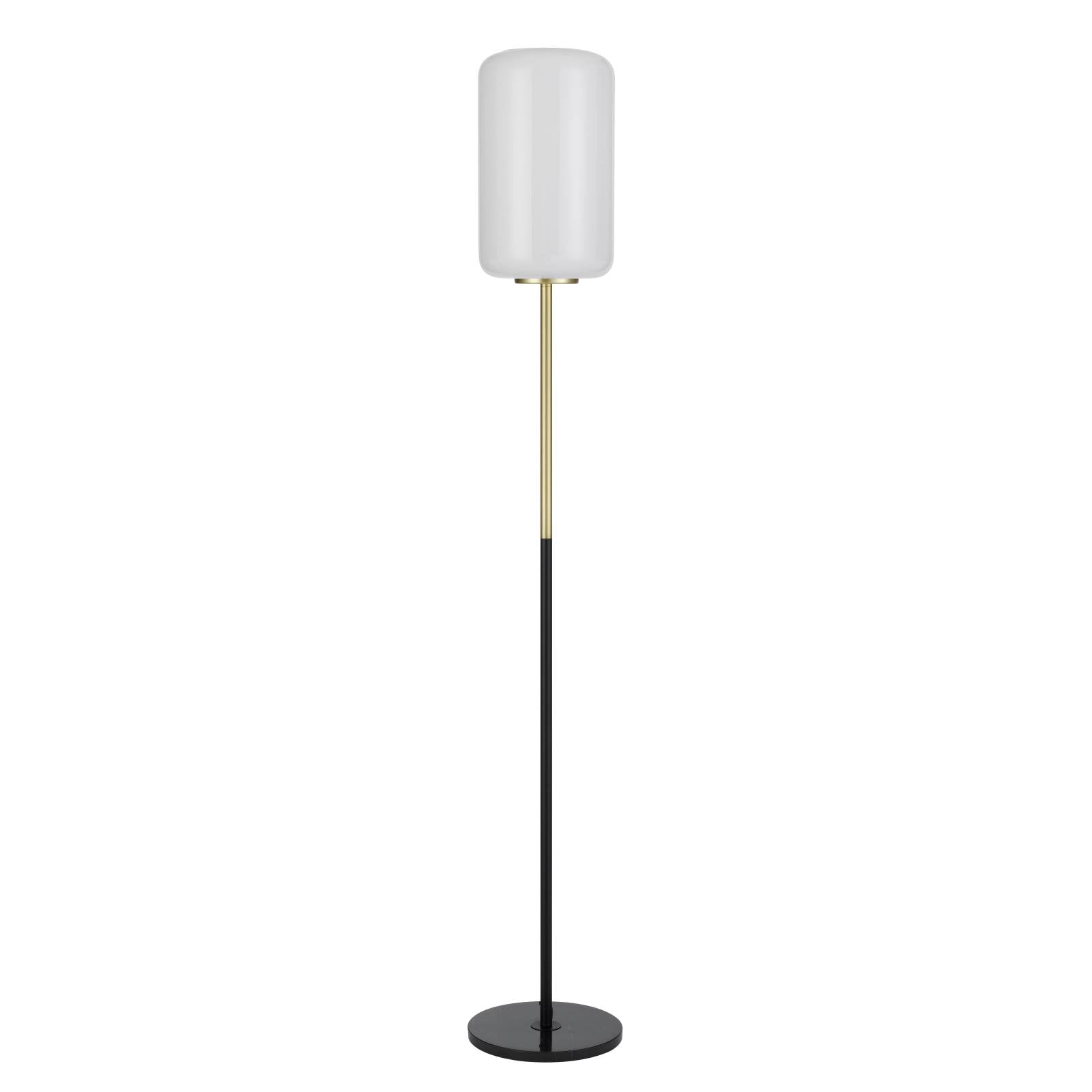 Korova Floor Lamp, White Marble, Brass, Opal Matte