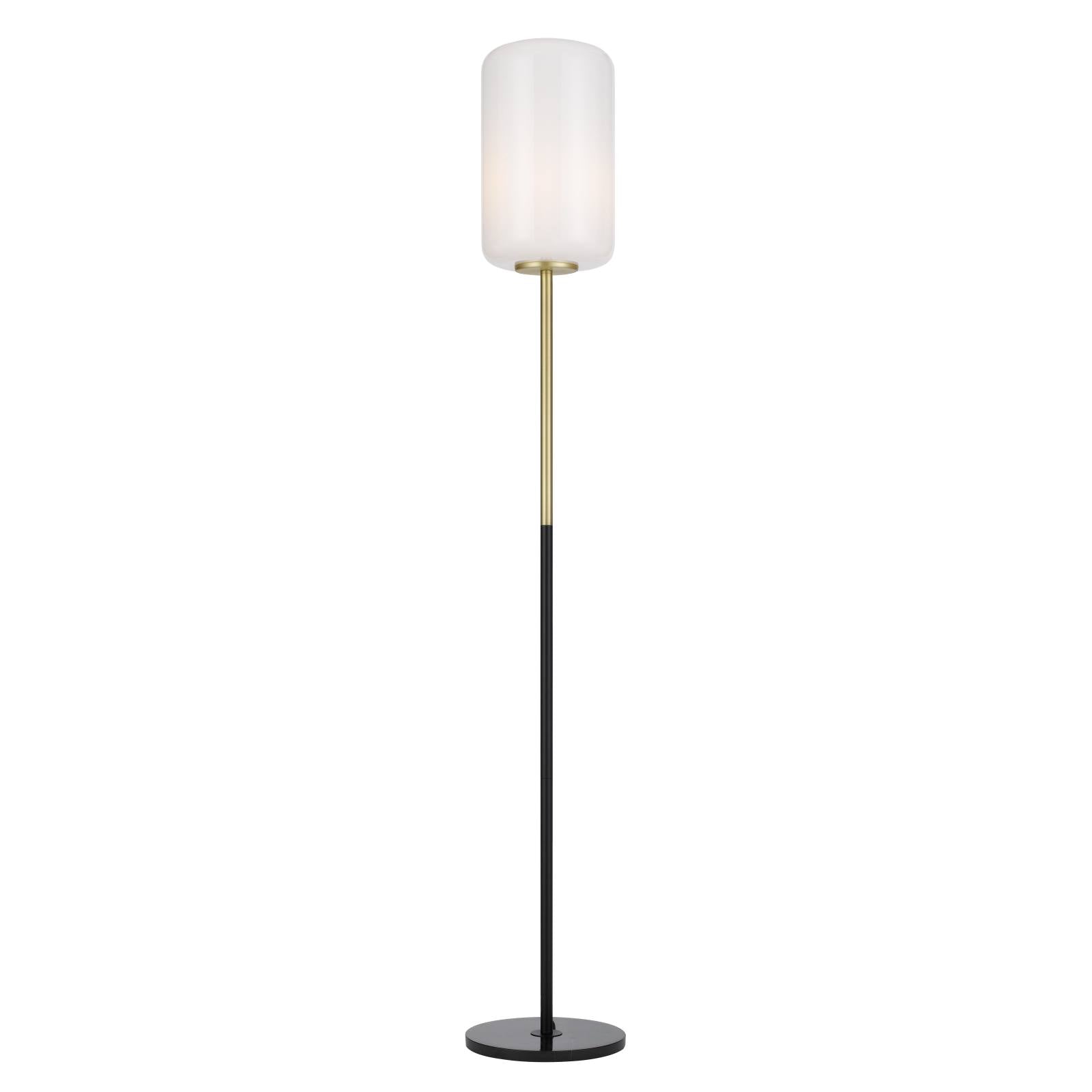 Korova Floor Lamp, White Marble, Brass, Opal Matte