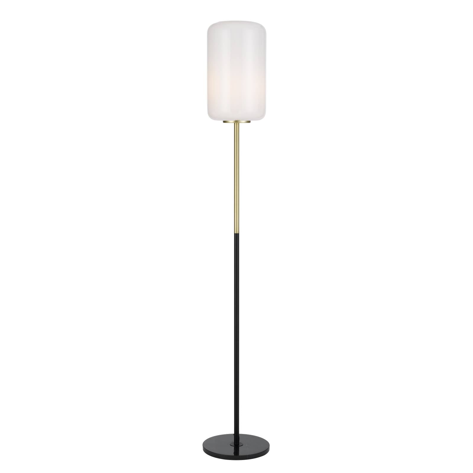 Korova Floor Lamp, White Marble, Brass, Opal Matte