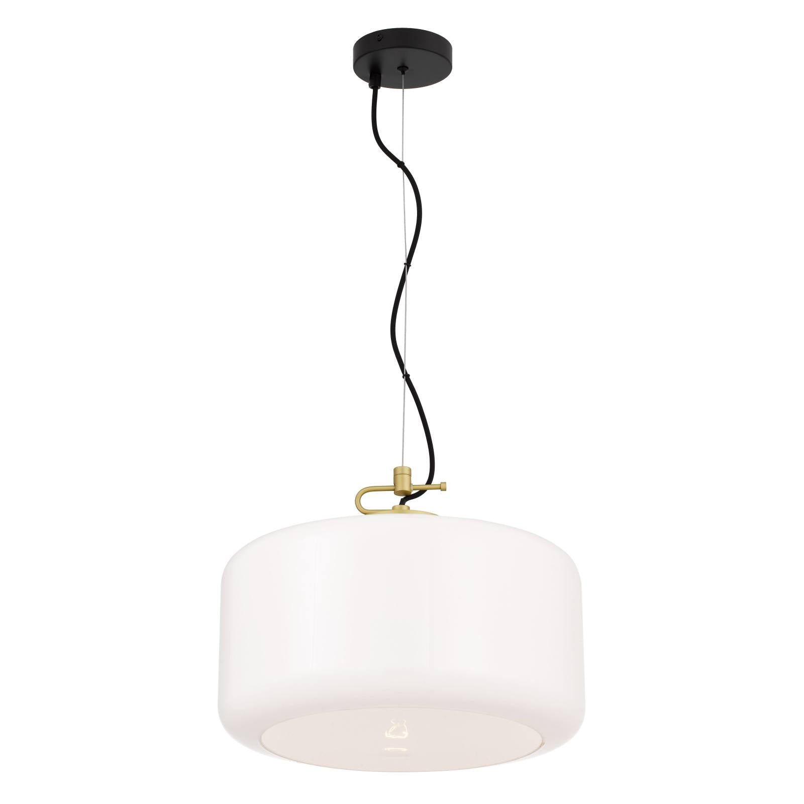 Korova Large Pendant, Brass Matte, Opal Matte