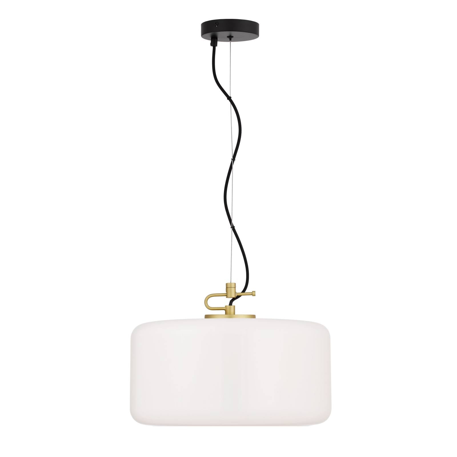 Korova Large Pendant, Brass Matte, Opal Matte