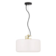 Korova Large Pendant, Brass Matte, Opal Matte