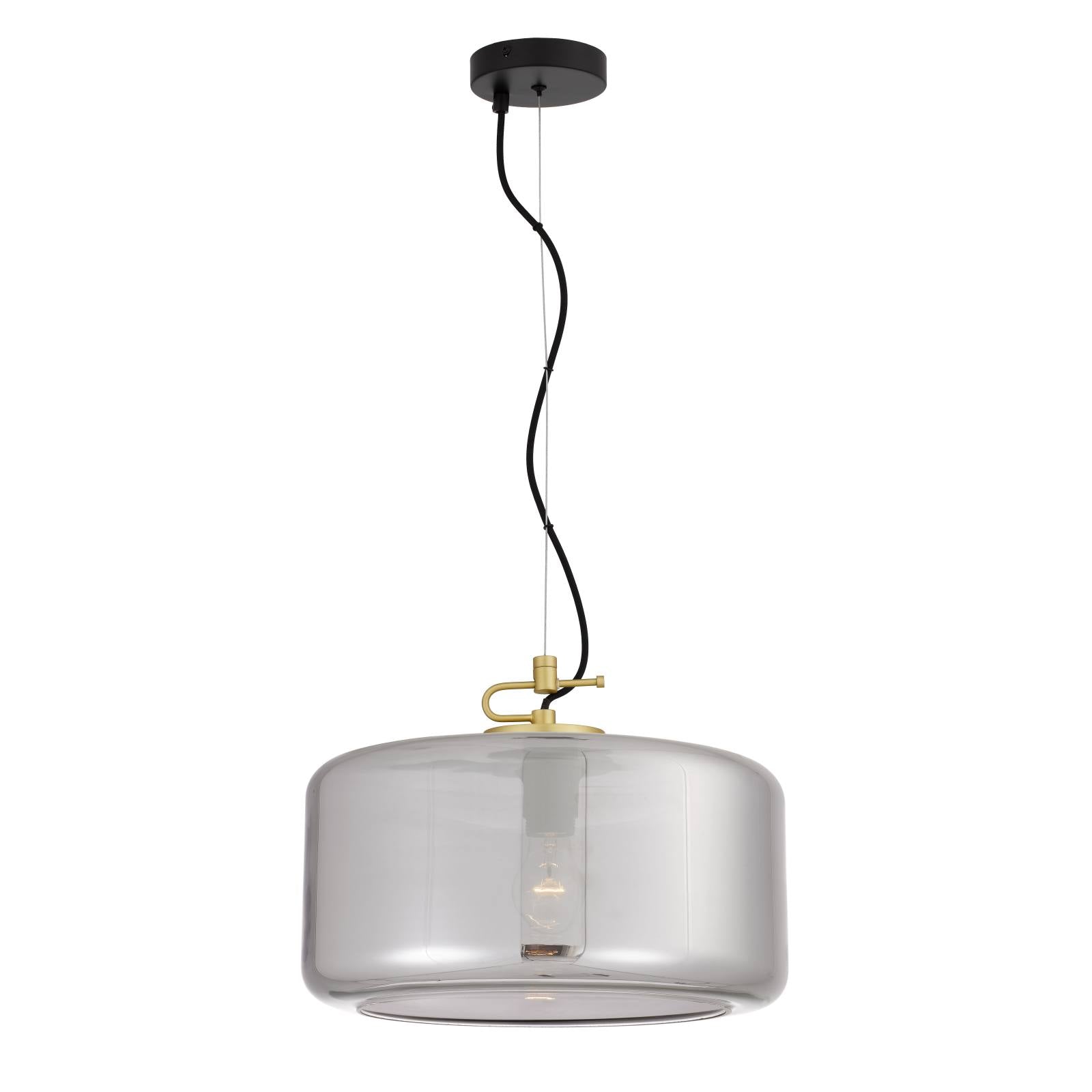 Korova Large Pendant, Brass Matte, Smoke Glass