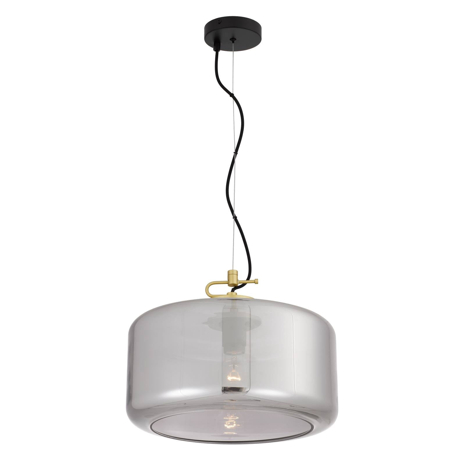 Korova Large Pendant, Brass Matte, Smoke Glass