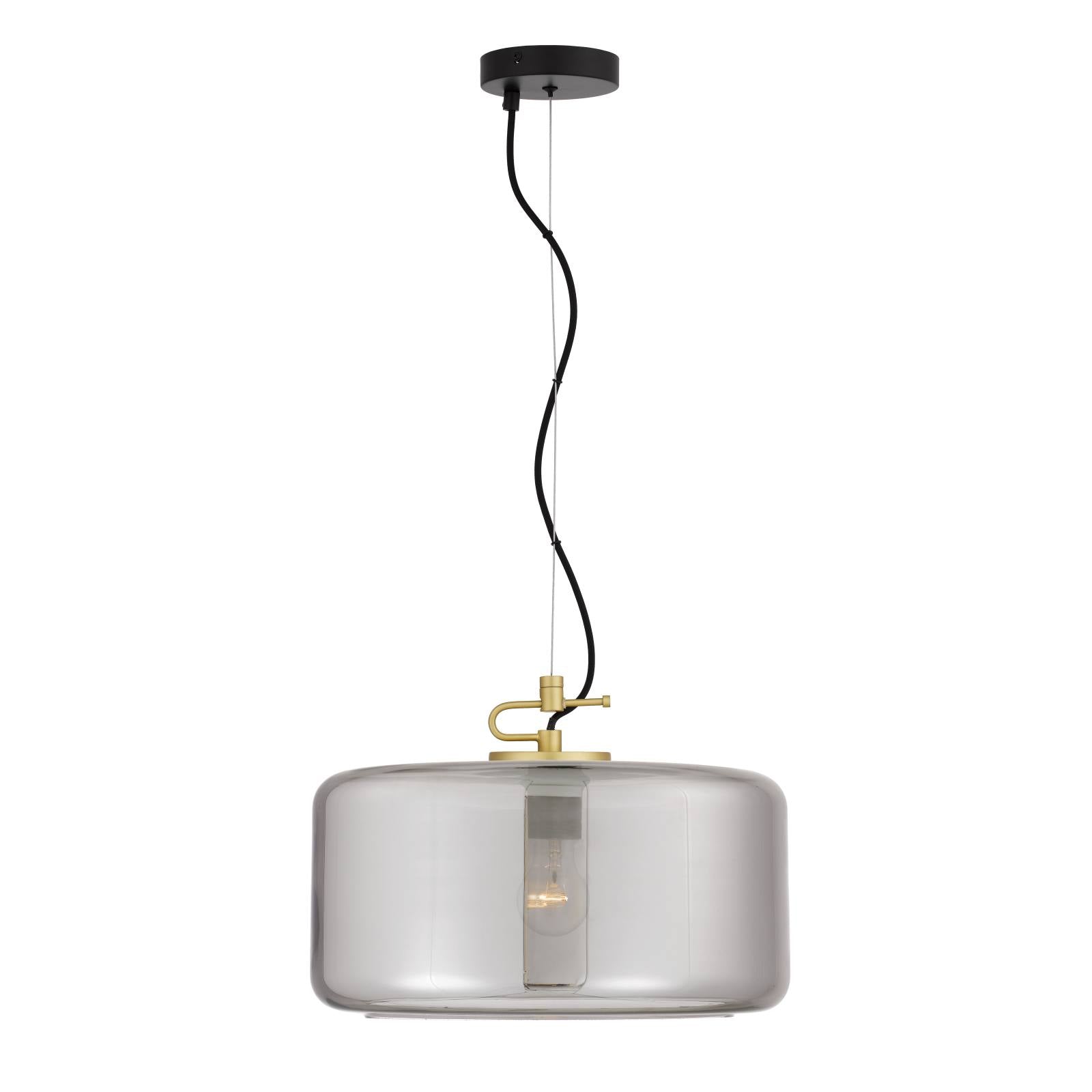 Korova Large Pendant, Brass Matte, Smoke Glass