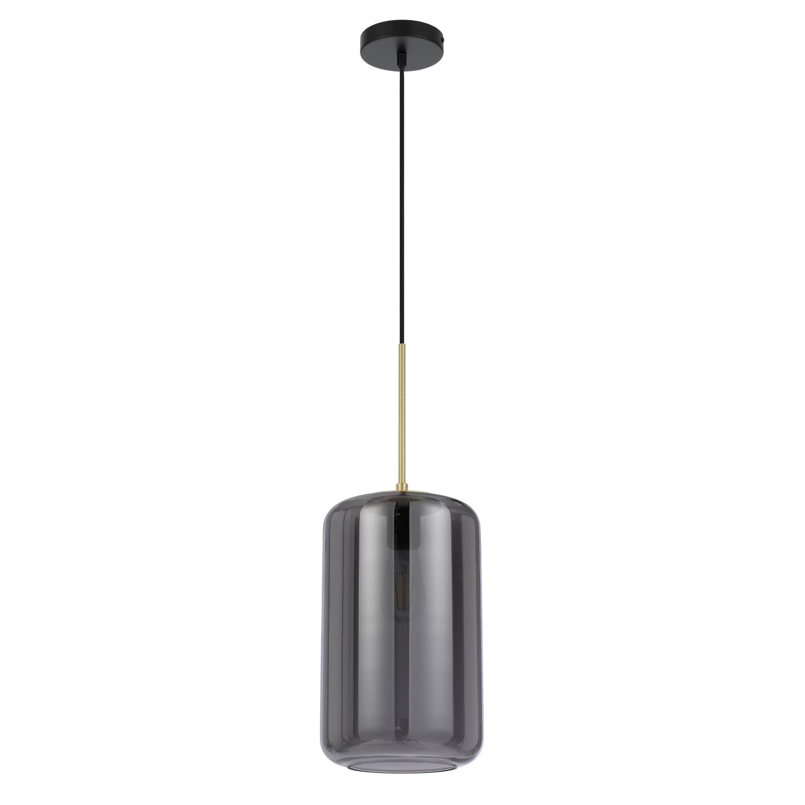 Korova Medium Pendant, Brass Matte, Smoke Glass