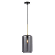 Korova Medium Pendant, Brass Matte, Smoke Glass