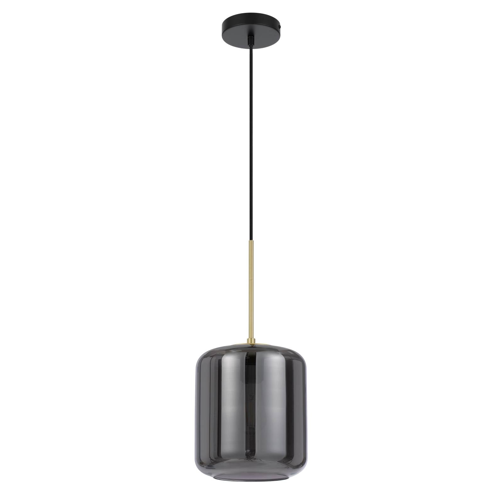 Korova Small Pendant, Brass Matte, Smoke Glass