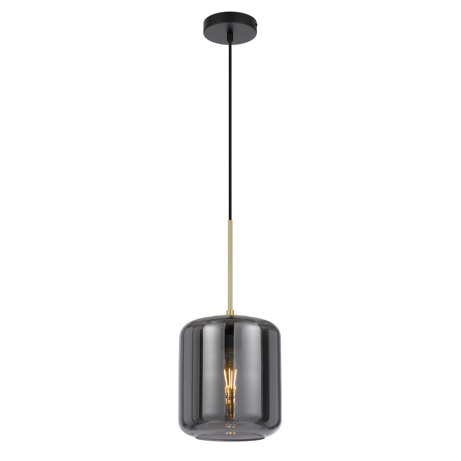 Korova Small Pendant, Brass Matte, Smoke Glass
