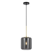 Korova Small Pendant, Brass Matte, Smoke Glass