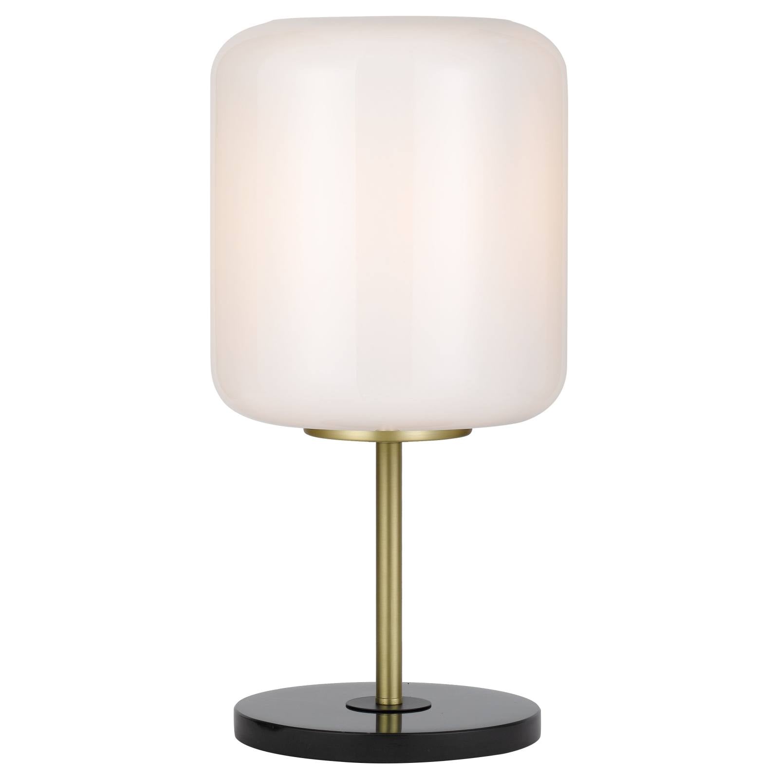 Korova Table Lamp, Black Marble, Black, Brass, Opal Matte