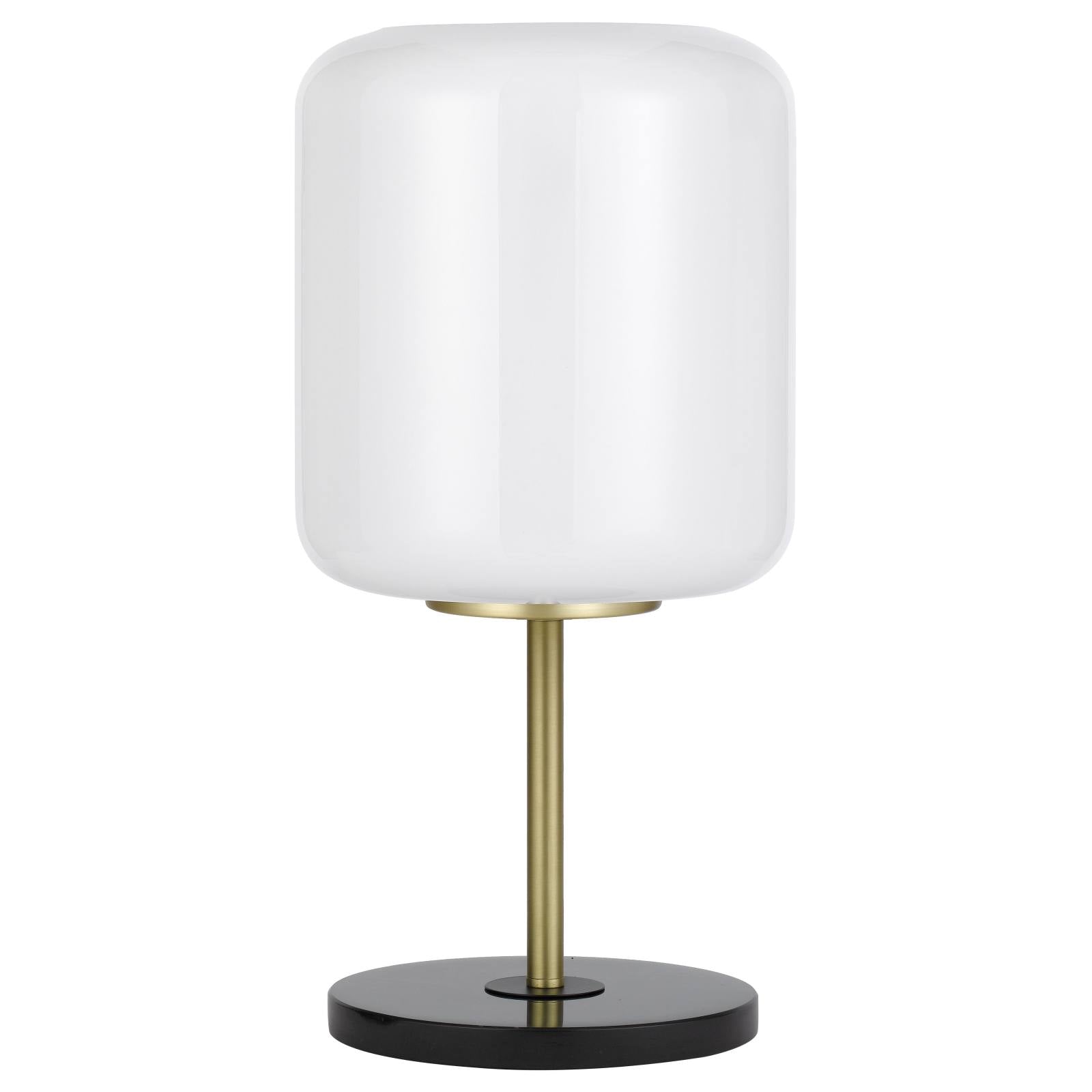 Korova Table Lamp, Black Marble, Black, Brass, Opal Matte