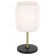 Korova Table Lamp, Black Marble, Black, Brass, Opal Matte