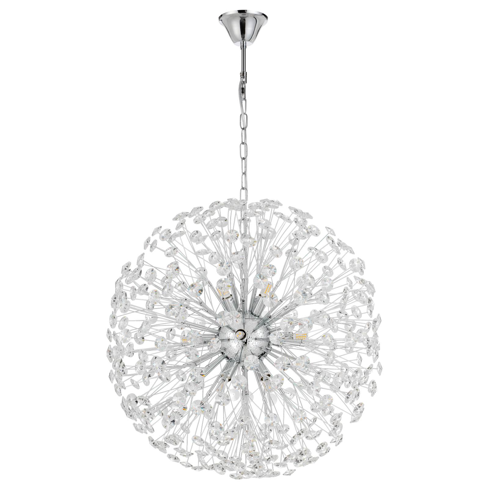 Lerida 12 Light Round Pendant Light, Chrome