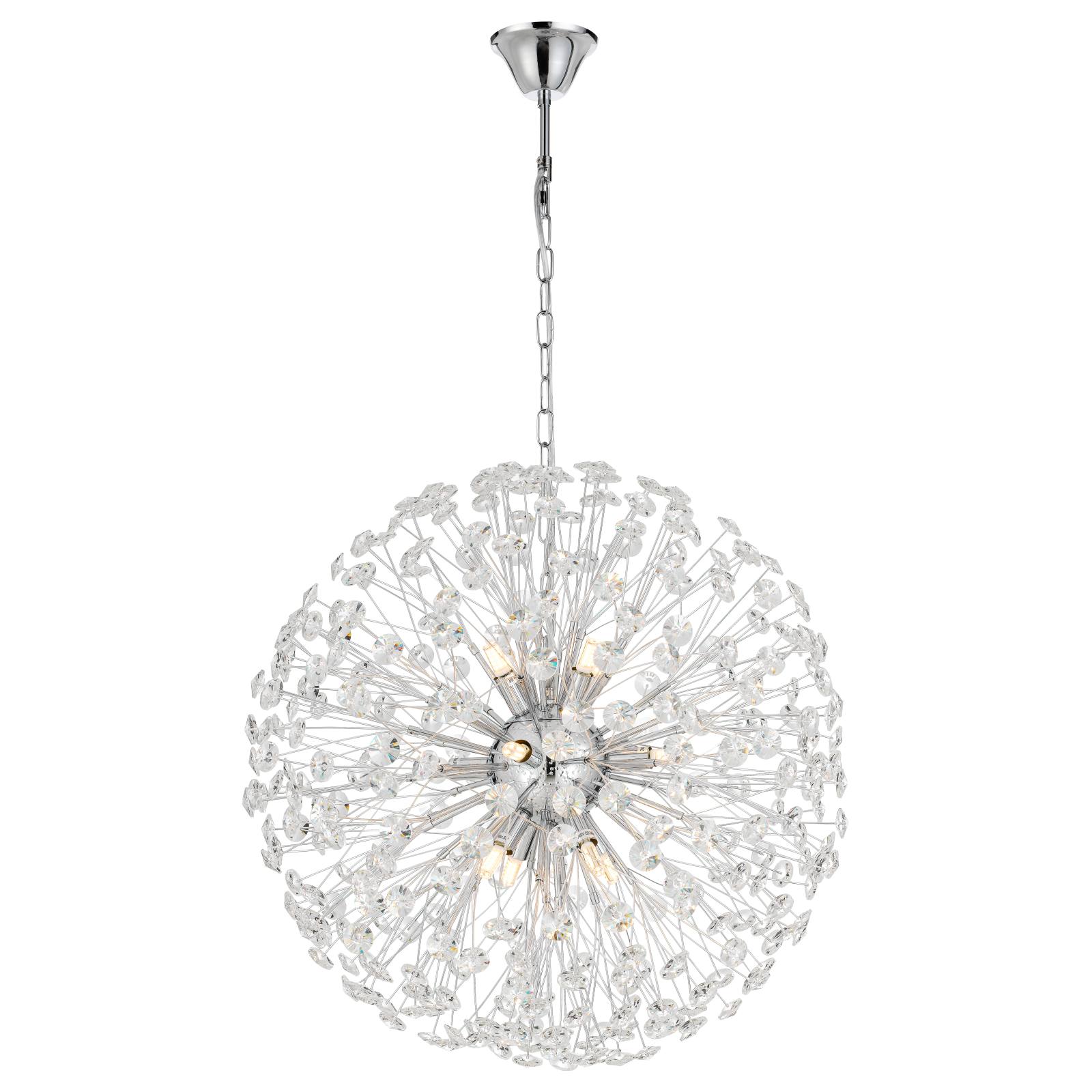 Lerida 12 Light Round Pendant Light, Chrome