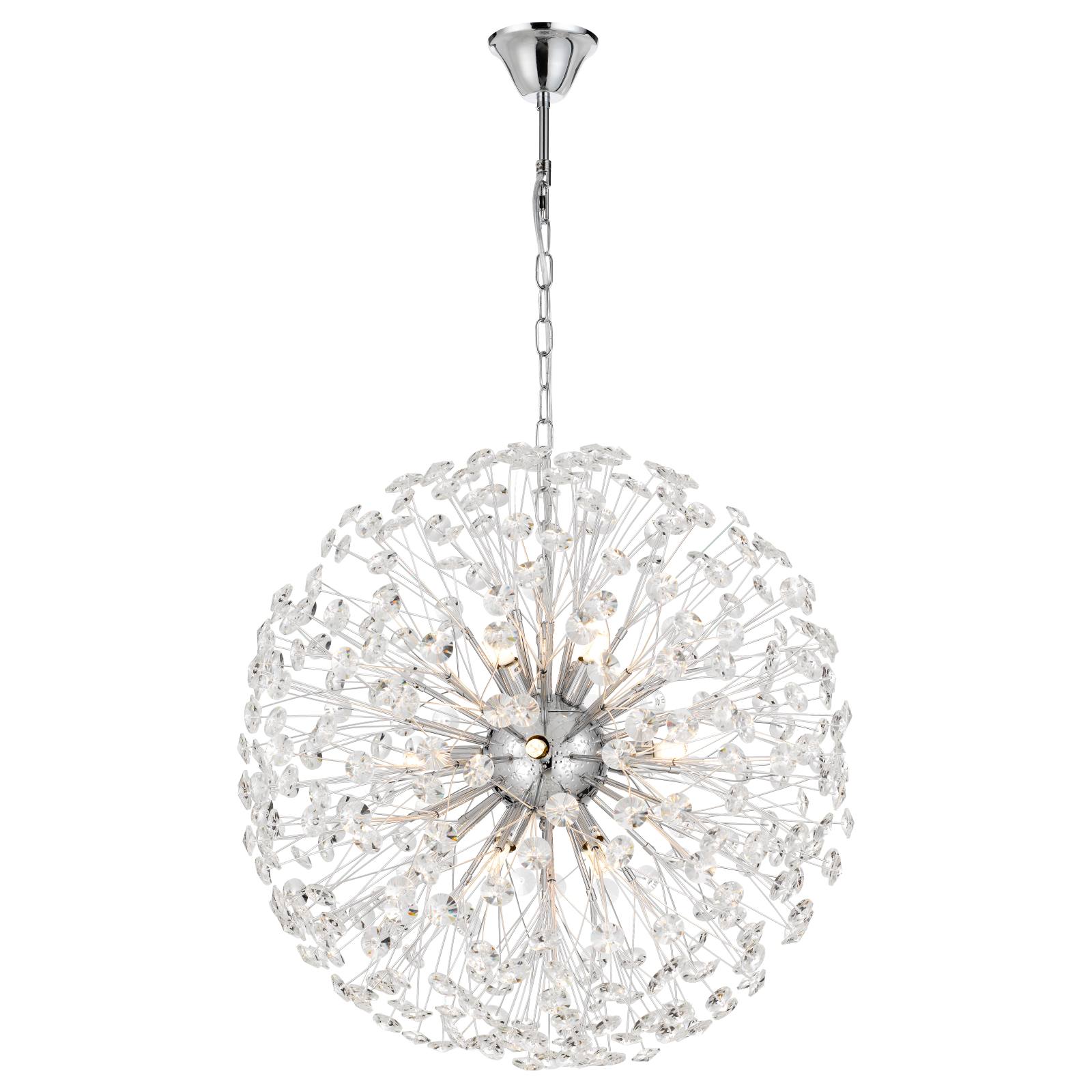 Lerida 12 Light Round Pendant Light, Chrome