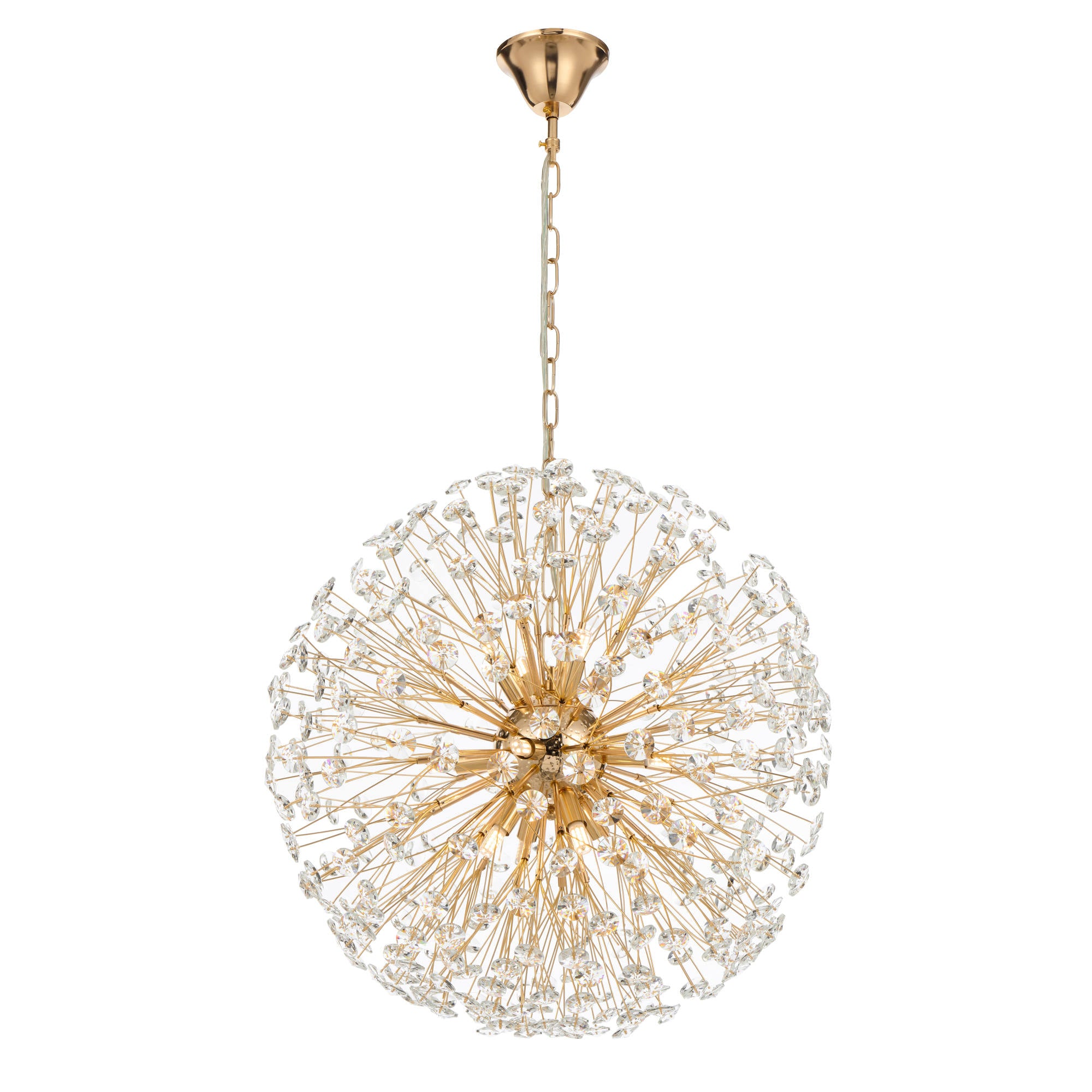 Lerida 12 Light Round Pendant Light, Gold
