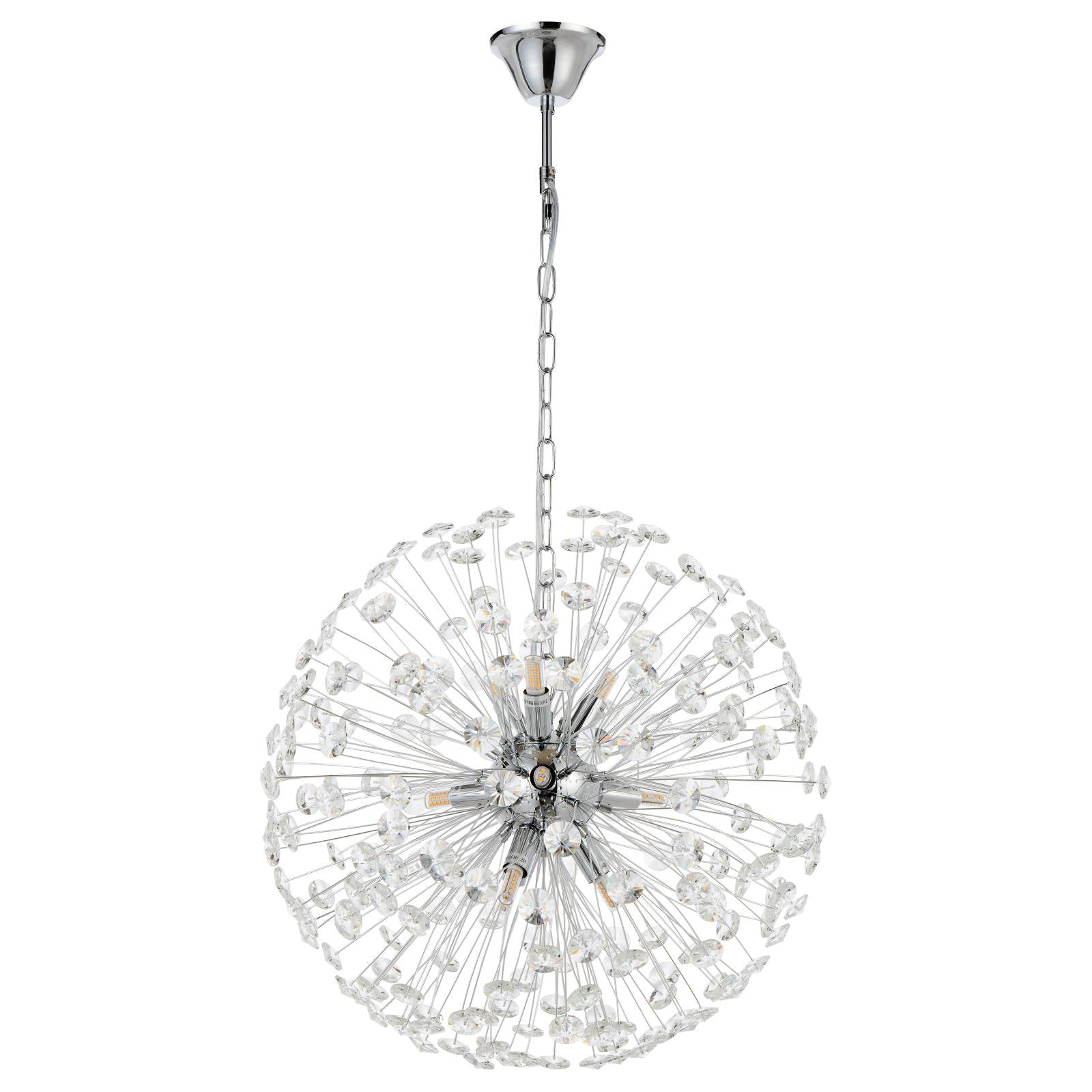 Lerida 9 Light Round Pendant Light, Chrome