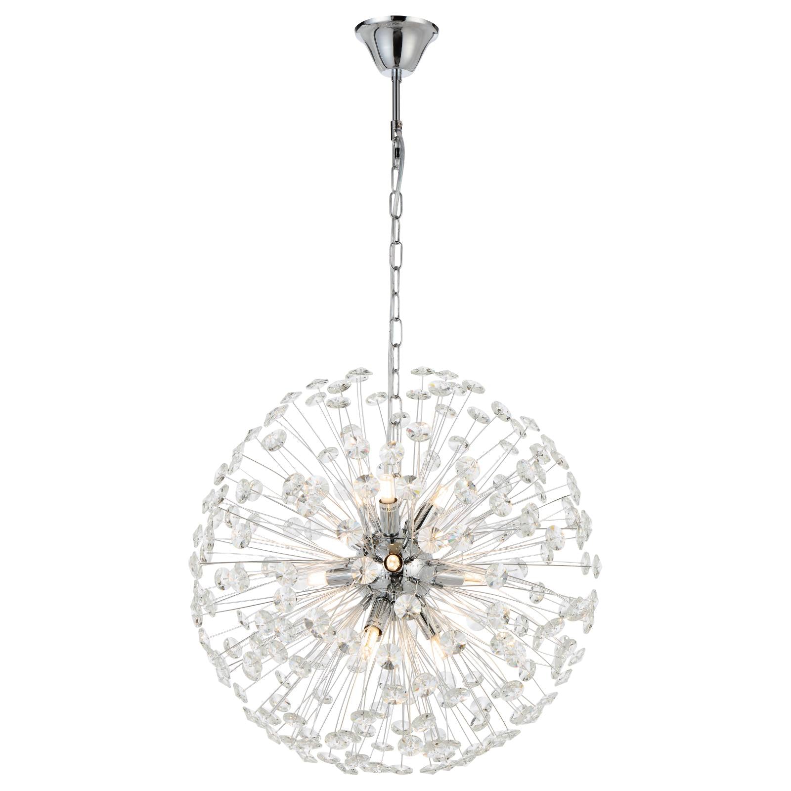 Lerida 9 Light Round Pendant Light, Chrome