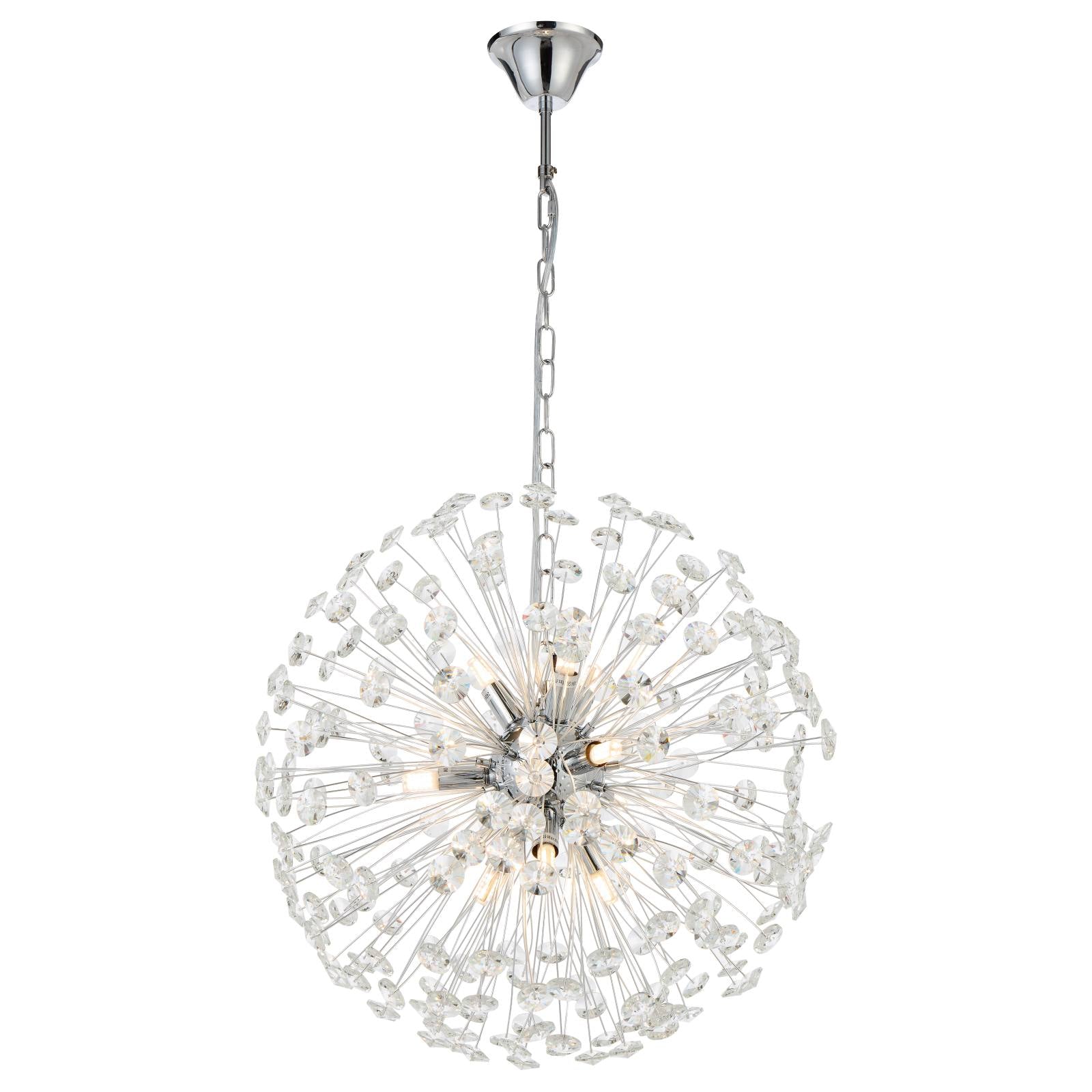 Lerida 9 Light Round Pendant Light, Chrome