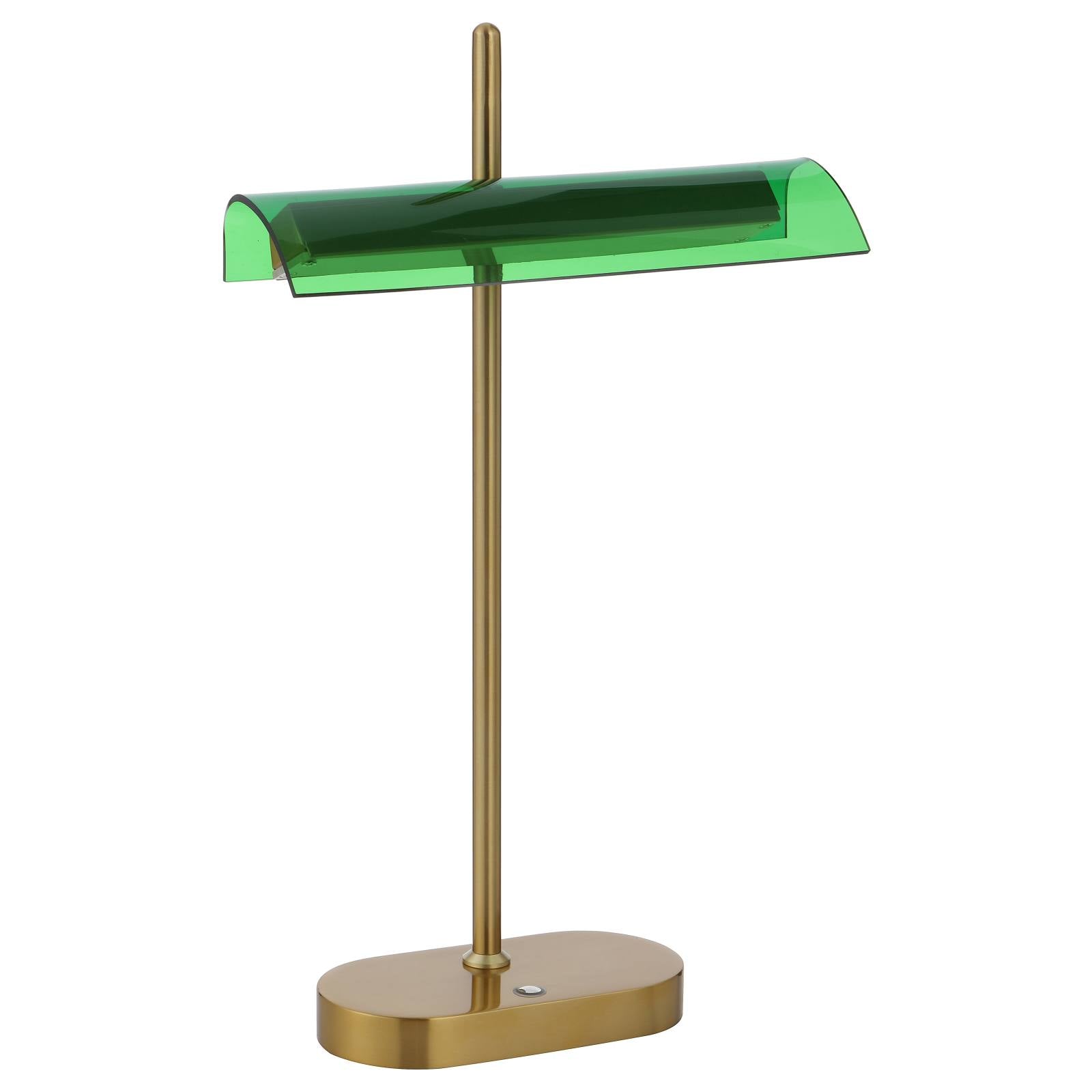 Lyman Table Lamp, Antique Gold, Green