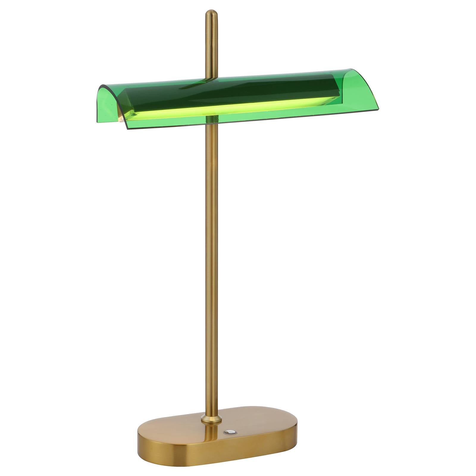 Lyman Table Lamp, Antique Gold, Green