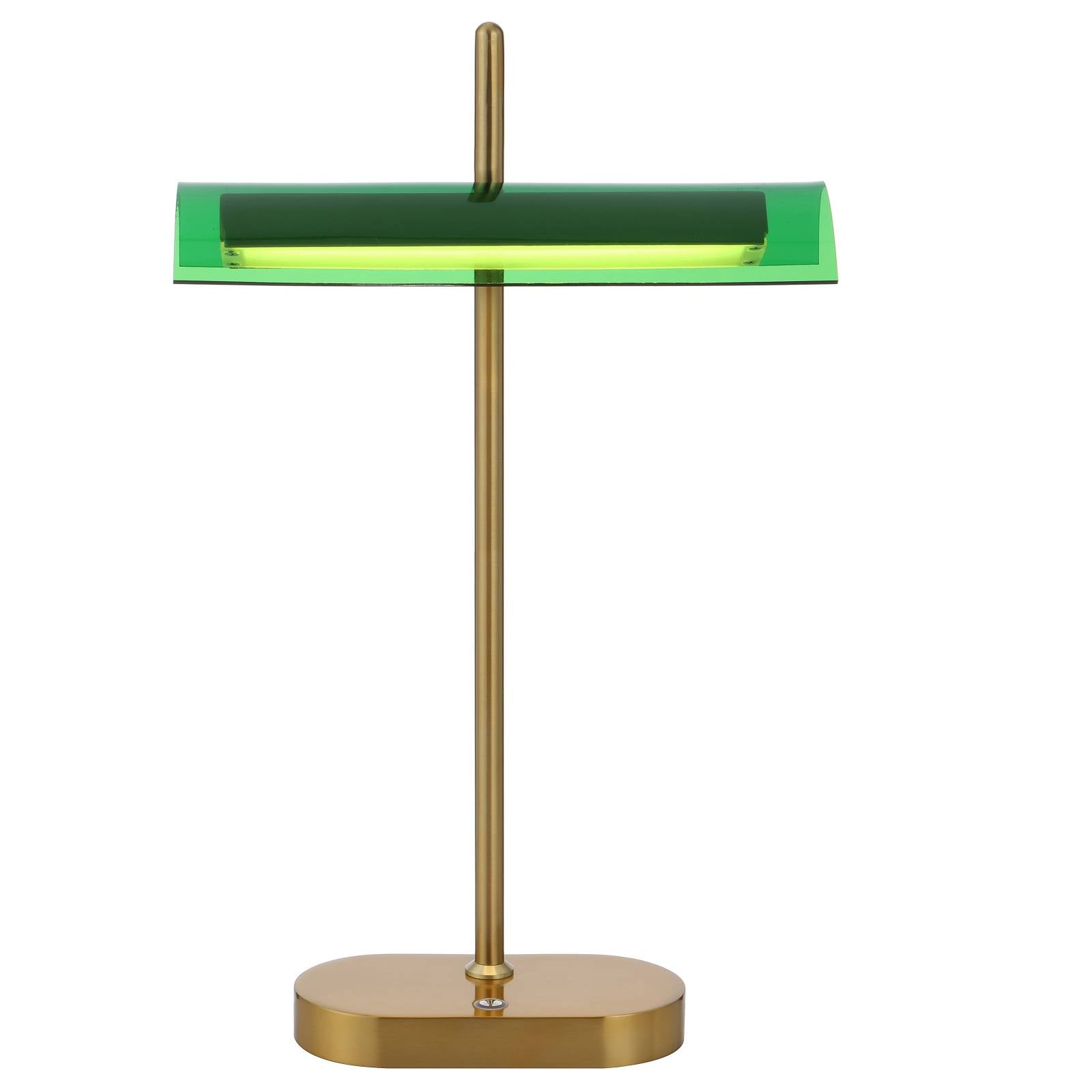 Lyman Table Lamp, Antique Gold, Green