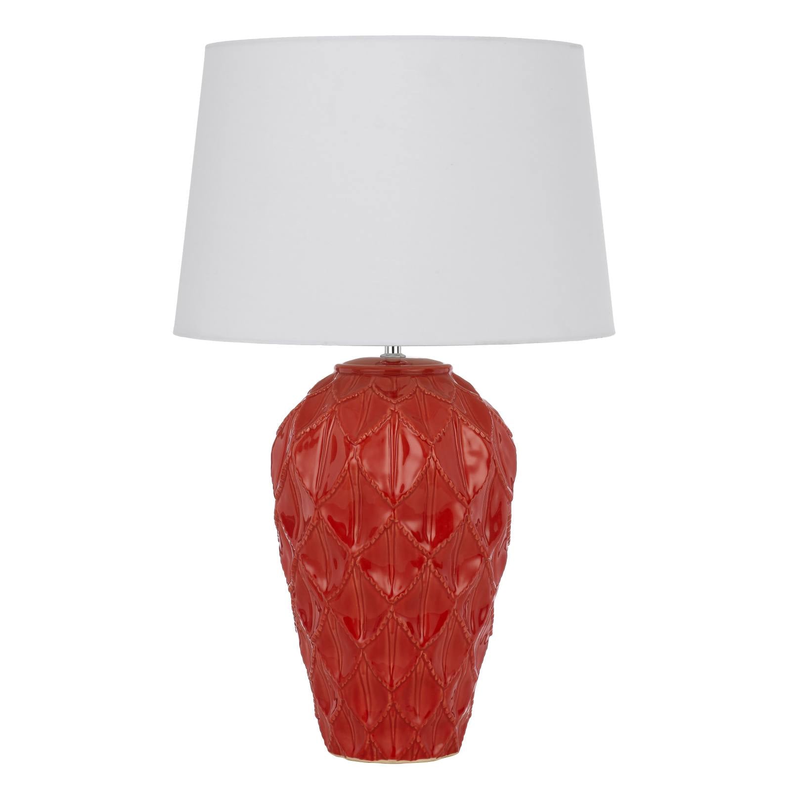 Madrid Ceramic Table Lamp, Red