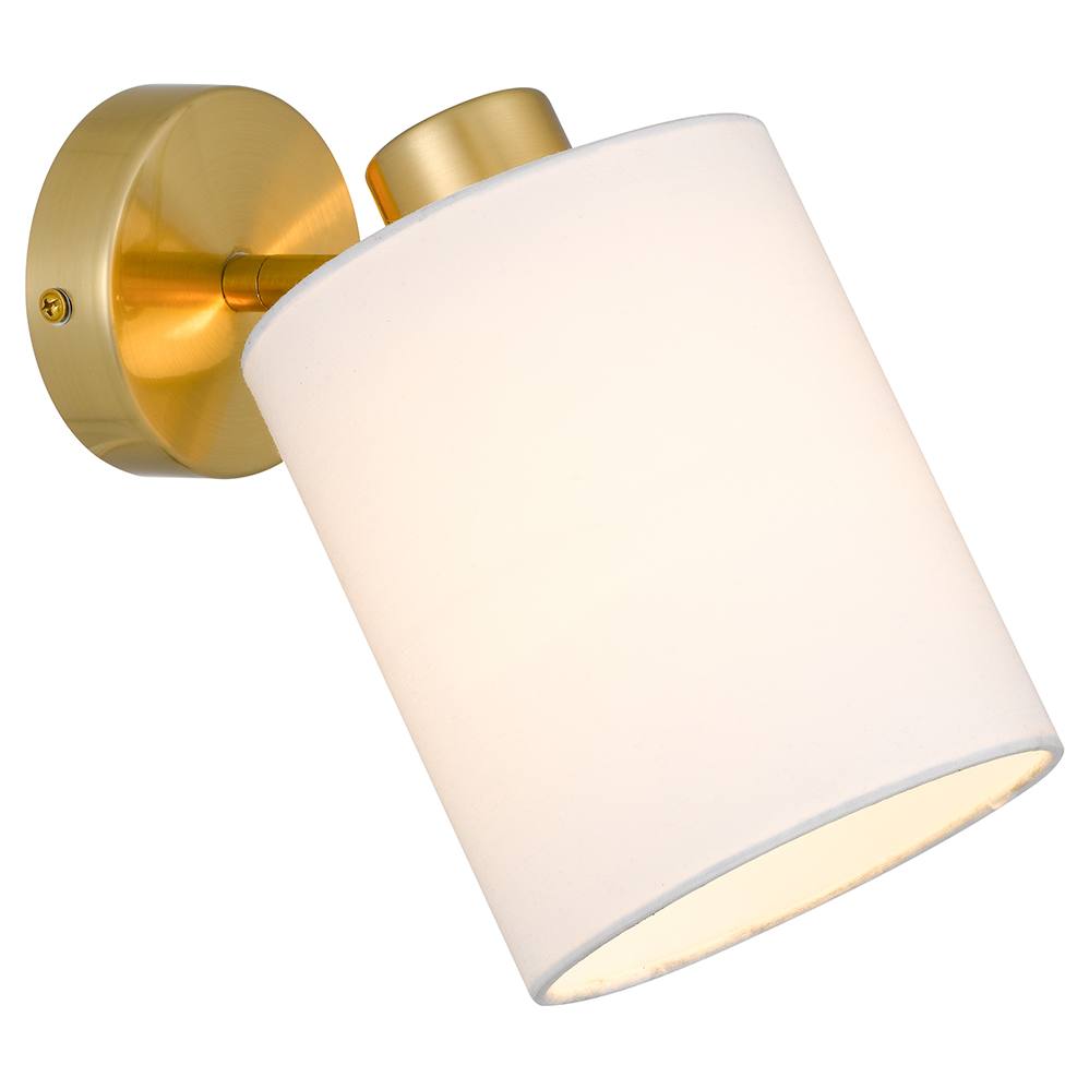 Malone Wall Lamp, White, Antique Gold
