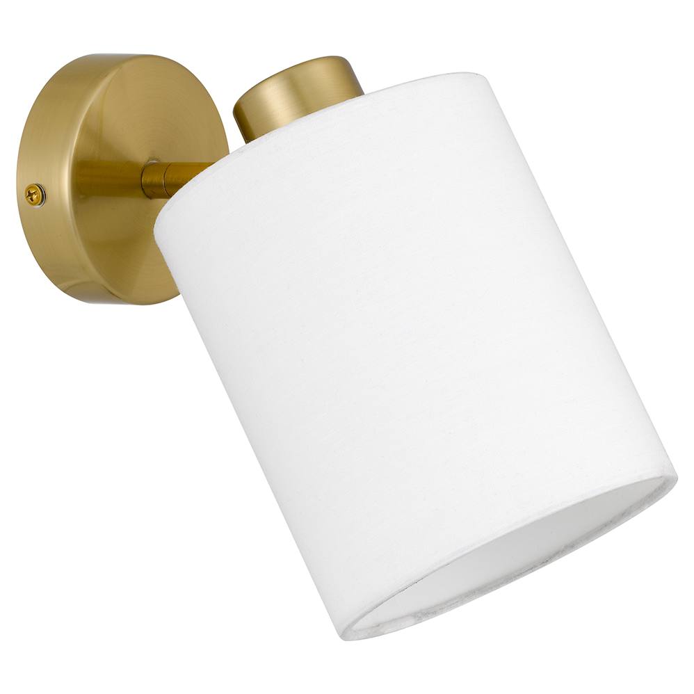 Malone Wall Lamp, White, Antique Gold