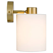 Malone Wall Lamp, White, Antique Gold