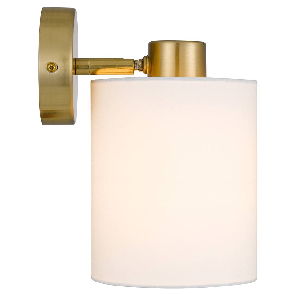 Malone Wall Lamp, White, Antique Gold