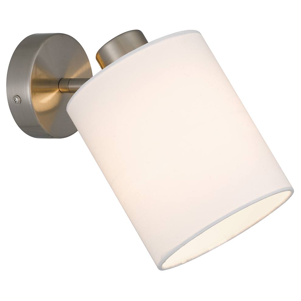 Malone Wall Lamp, White, Nickel