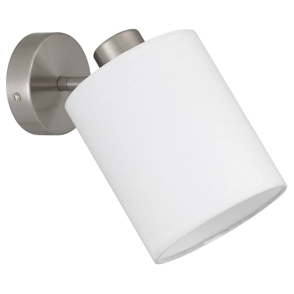 Malone Wall Lamp, White, Nickel