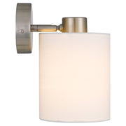 Malone Wall Lamp, White, Nickel