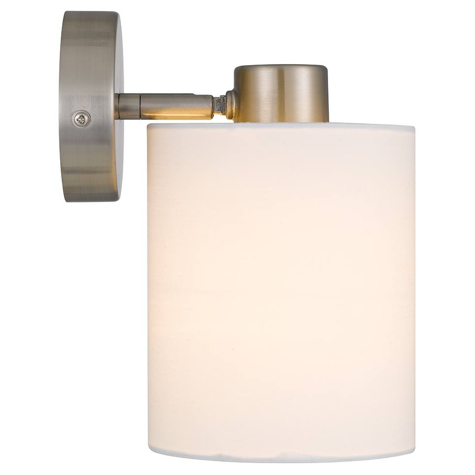Malone Wall Lamp, White, Nickel