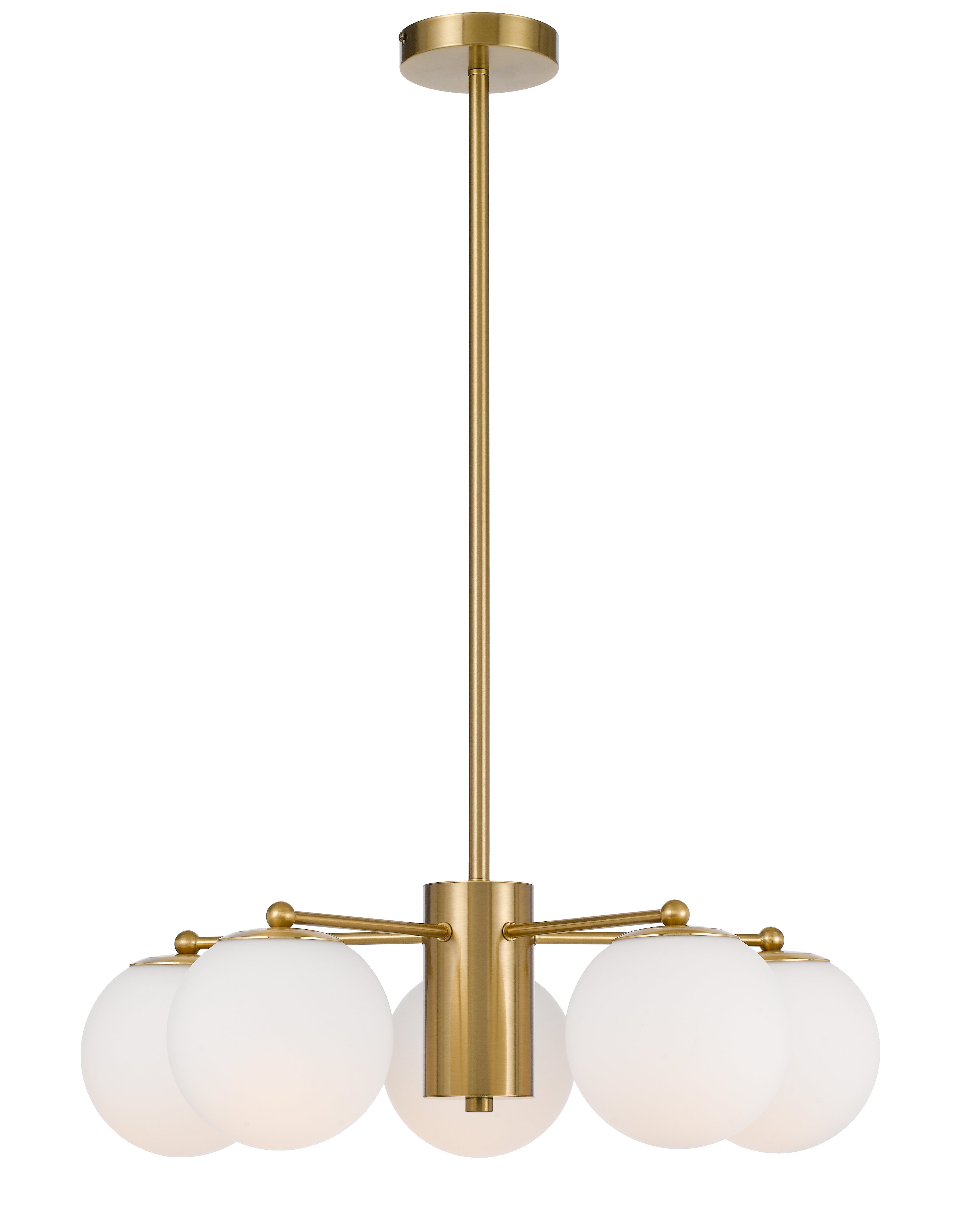 Marsten 5 Light Pendant, Antique Gold