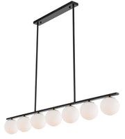 Marsten 7 Light Pendant, Black, Opal Matte