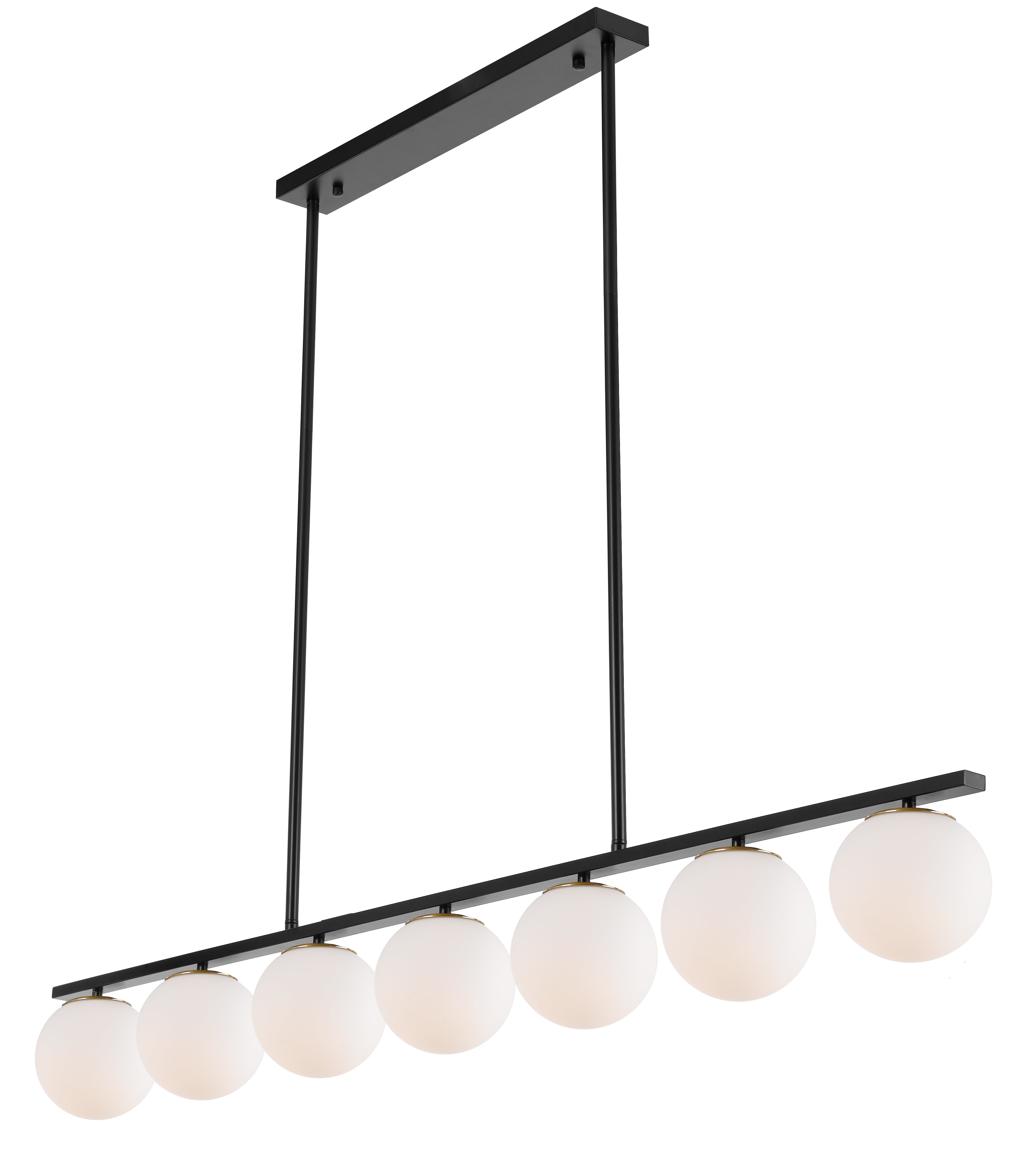 Marsten 7 Light Pendant, Black, Opal Matte