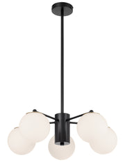Marsten 5 Light Pendant, Black