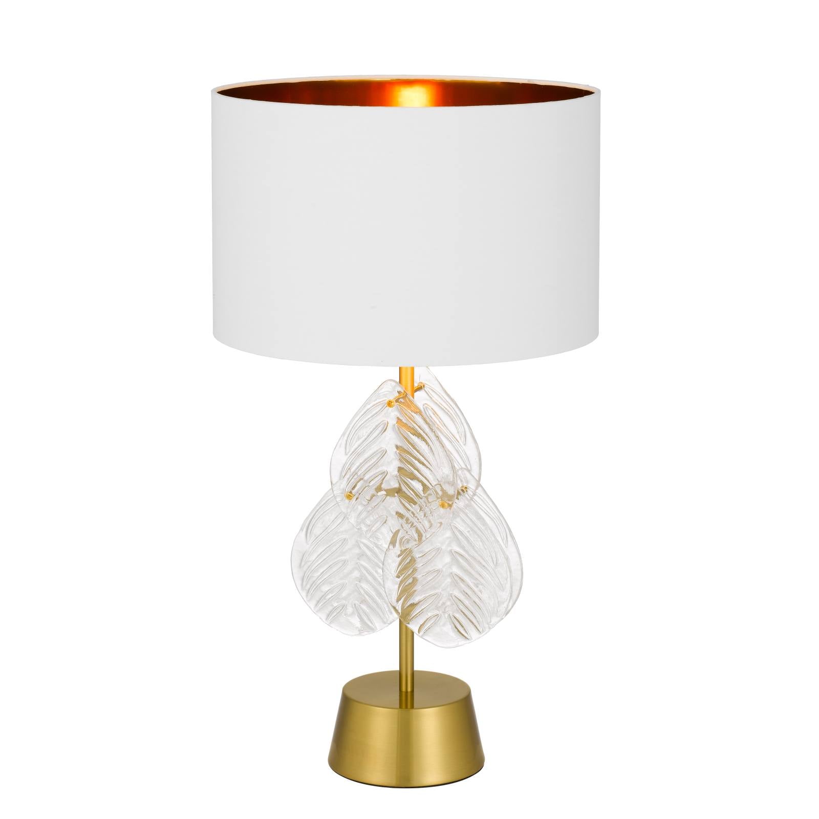 Melania Table Lamp, White, Gold