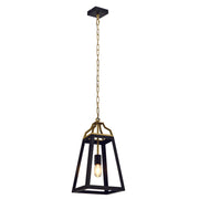 Monteal 1 Light Pendant, Black, Antique Gold