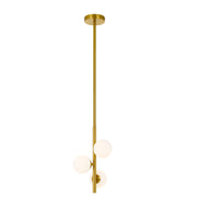 Moran 3 Light Pendant, Antique Gold, Opal Matte