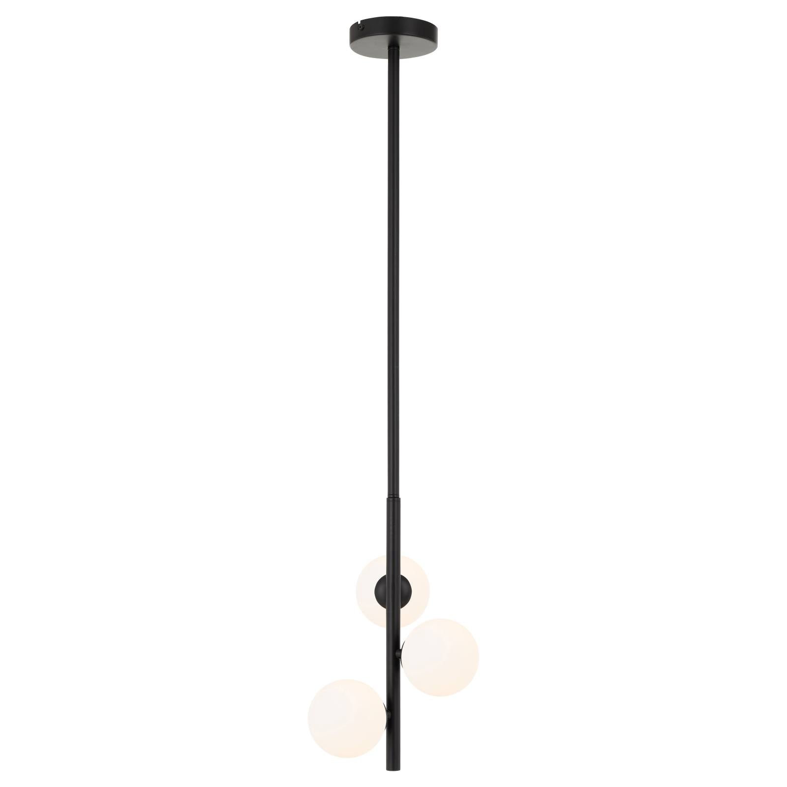 Moran 3 Light Pendant, Black, Opal Matte