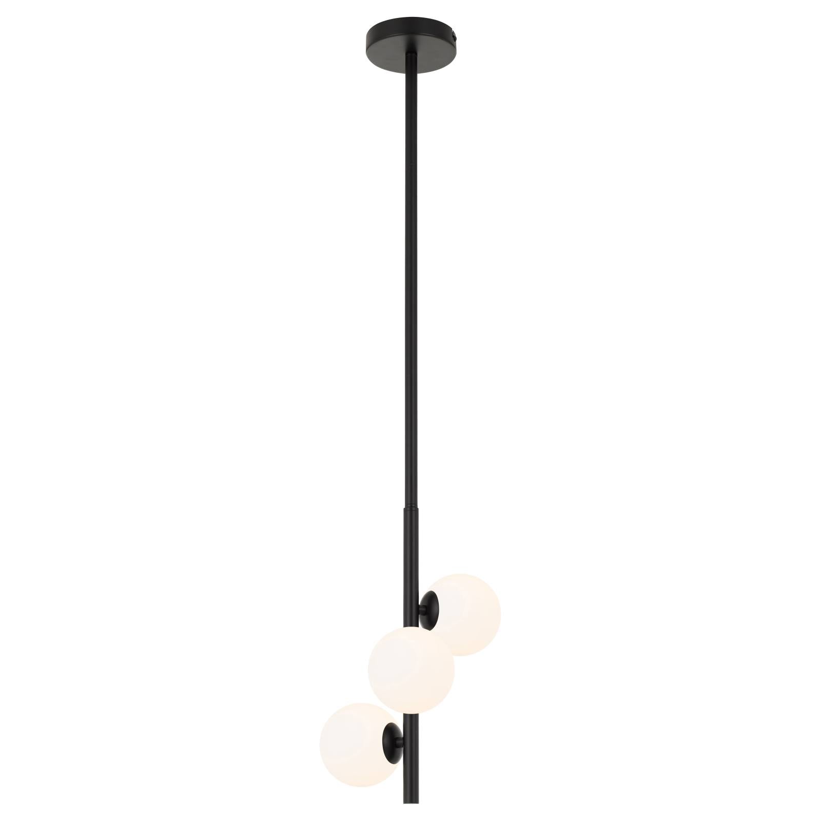 Moran 3 Light Pendant, Black, Opal Matte