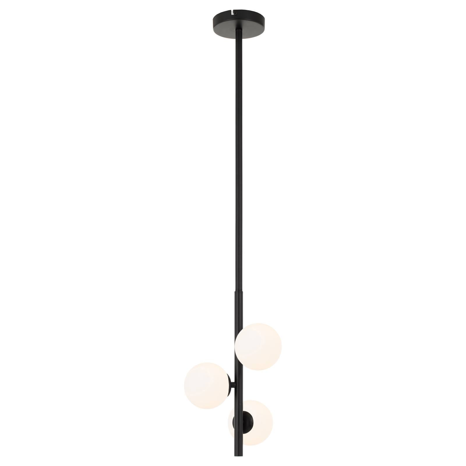 Moran 3 Light Pendant, Black, Opal Matte